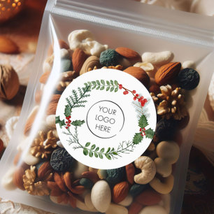 Your Logo Business Custom Holiday Christmas Classic Round Sticker