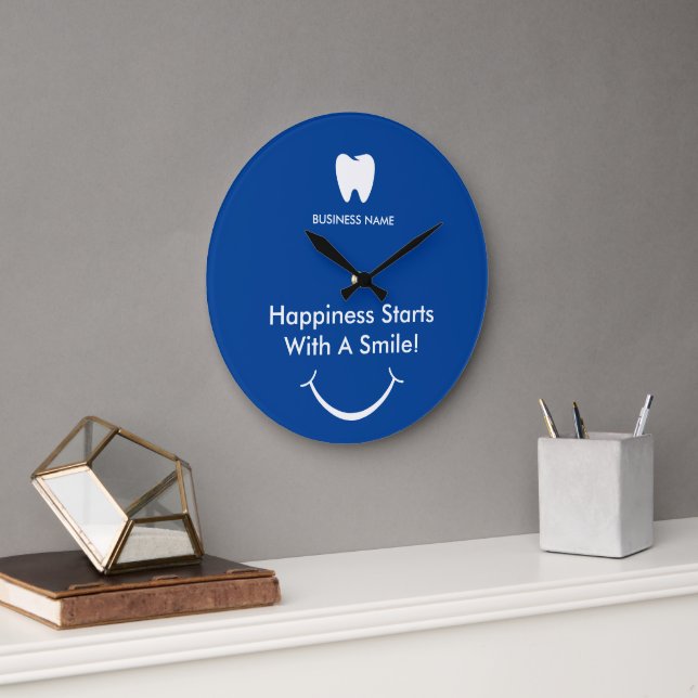 Your Logo | Business Dentist Modern Minimalist Large Clock (Office)