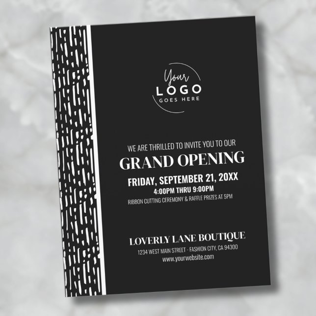 Your Logo Business Event Grand Opening Invitation Postcard (Simple Business Your Logo Grand Opening Invitation Postcard )