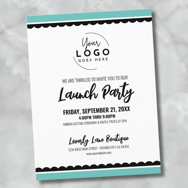 Your Logo Business Launch Party Postcard (Logo Business Launch Party Postcard)