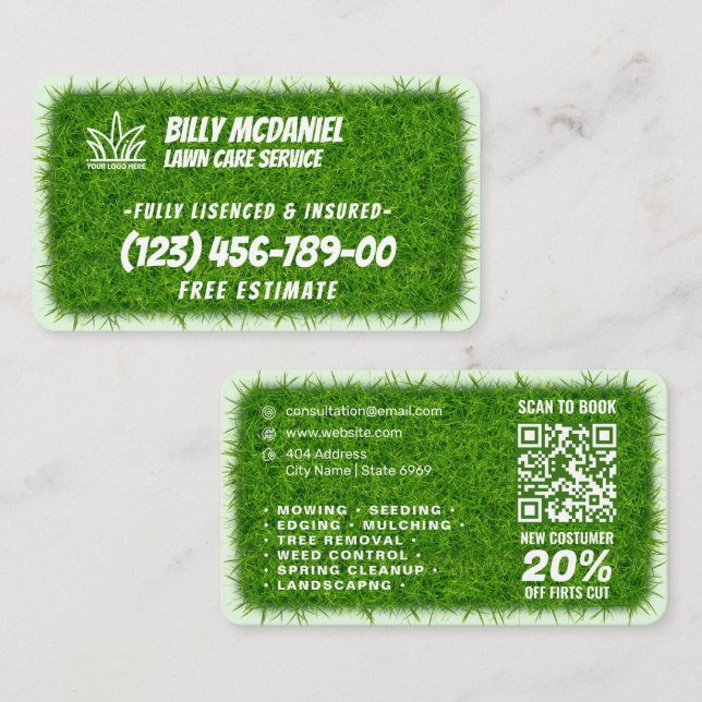Your Logo Business | Lawn Care Service Card (Front/Back)