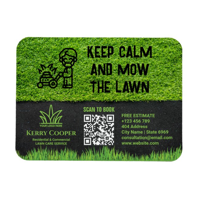 Your Logo Business | Lawn Care Service Qoutes Magnet (Horizontal)