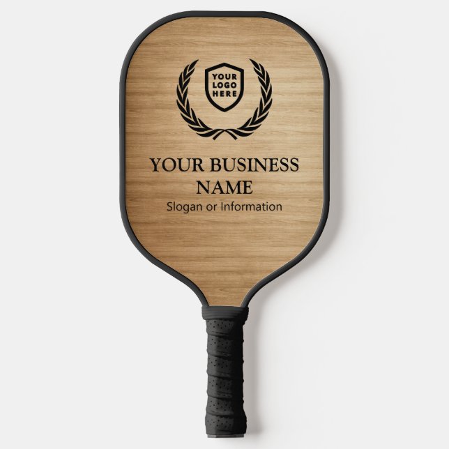 Your Logo Business | Minimalist Wood Pickleball Paddle (Front)