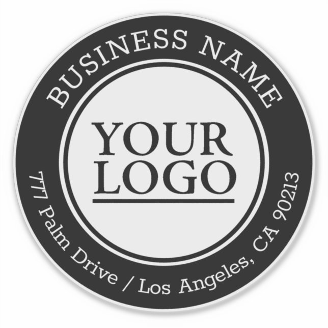 Your Logo, Business Name, Address, Black & White (Front)