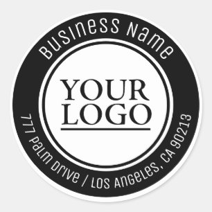 Your Logo, Business Name, Address, or Any Text Classic Round Sticker