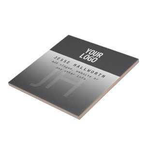 Your Logo, Business Name & Monogram Ceramic Tile