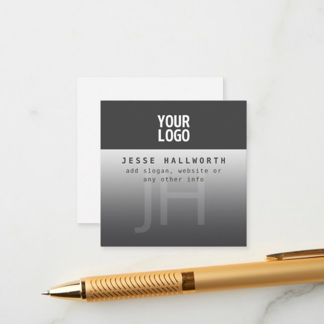 Your Logo, Business Name & Monogram  Enclosure Card (Front/Back In Situ)