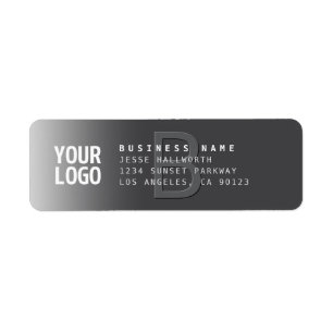 Your Logo, Business Name & Monogram  Return Address Label