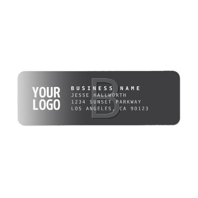 Your Logo, Business Name & Monogram  Return Address Label (Front)