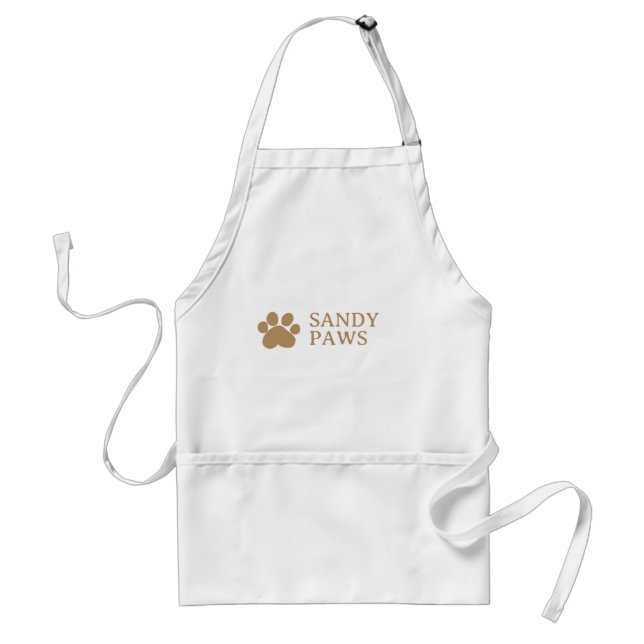 Your Logo Business Name Paw Print Dog Pet Grooming Standard Apron (Front)