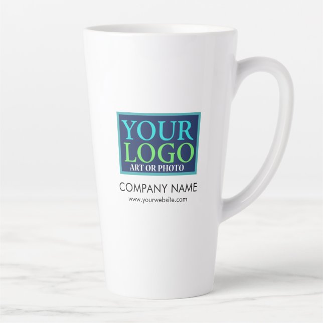 Your Logo, Business Name & Website Promo Latte Mug (Right)