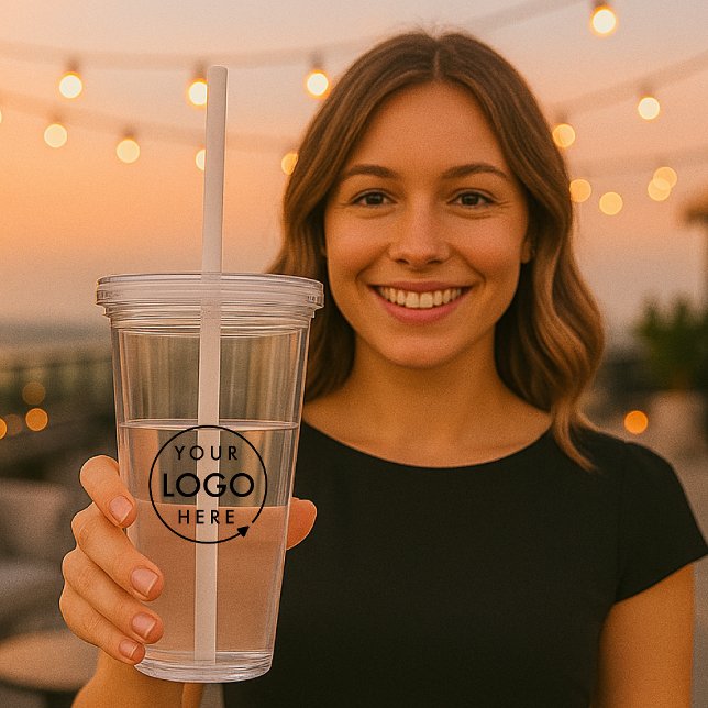 Your Logo | Business Professional Corporate Swag Acrylic Tumbler (Company branded professional acrylic tumblers for small business promotions & events.)