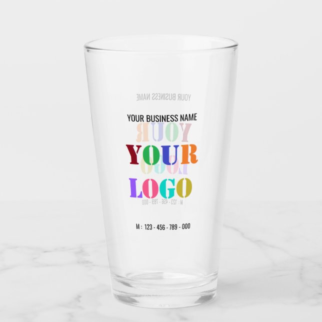 Your Logo Business Promotion Personalised Glass (Front)