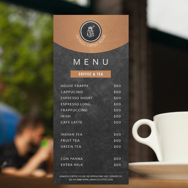 Your logo cafeteria copper black chalkboard menu (Creator Uploaded)