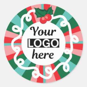 Your Logo Christmas Classic Round Sticker
