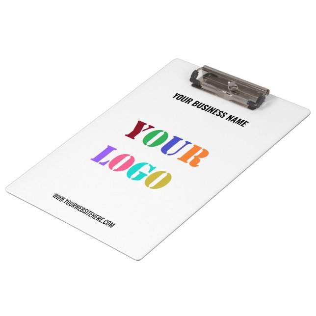 Your Logo Clipboard Name Website Promotional (Angled)