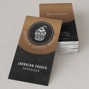 Your Logo Coffee House Manager   Chalkboard Copper Business Card