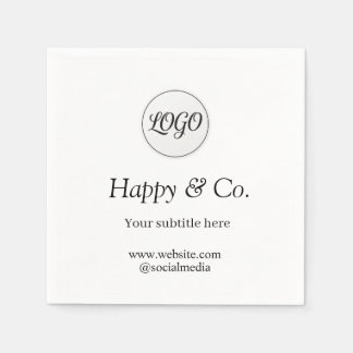 your logo company name subtitle website social napkin