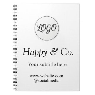 your logo company name subtitle website social notebook