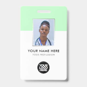 Your Logo Corporate Business Health Company Green ID Badge