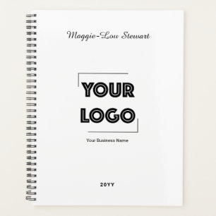 Your Logo Custom Business Black White Planner
