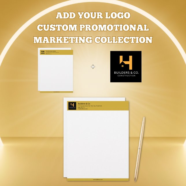 Your Logo Custom Business Gold Letterhead (Creator Uploaded)