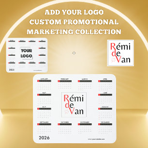 Your Logo Custom Business Marketing 2026 Calender Mouse Pad