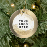 Your Logo Custom Christmas Ball | Any background Ceramic Ornament<br><div class="desc">Your Logo Custom Christmas Ball | Any background Ceramic Ornament. Choose background colour and logo size.
Custom Your Photo Christmas Tree Decor gift Ceramic Ornament in gold shining tones</div>
