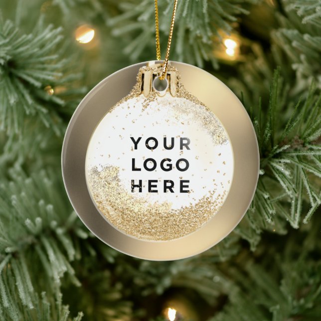 Your Logo Custom Christmas Ball | Any background Ceramic Ornament (Tree)