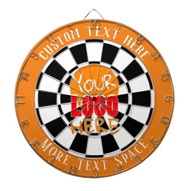 Your Logo Custom Orange and White Dart Board (Front)
