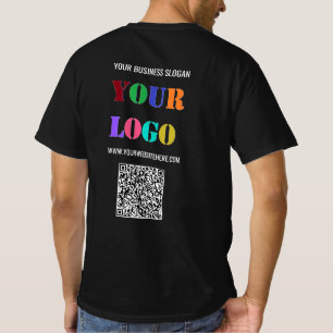 Your Logo Custom Text and QR Code Business T-Shirt