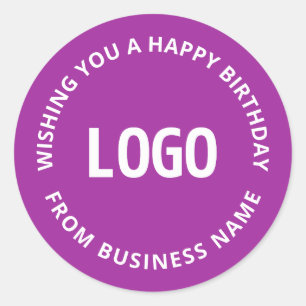 Your Logo & Custom Text   Happy Birthday From… Classic Round Sticker