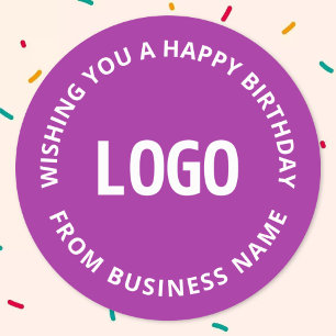 Your Logo & Custom Text   Happy Birthday From… Classic Round Sticker