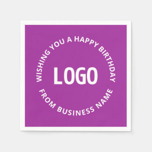 Your Logo & Custom Text Happy Birthday From… Napkin