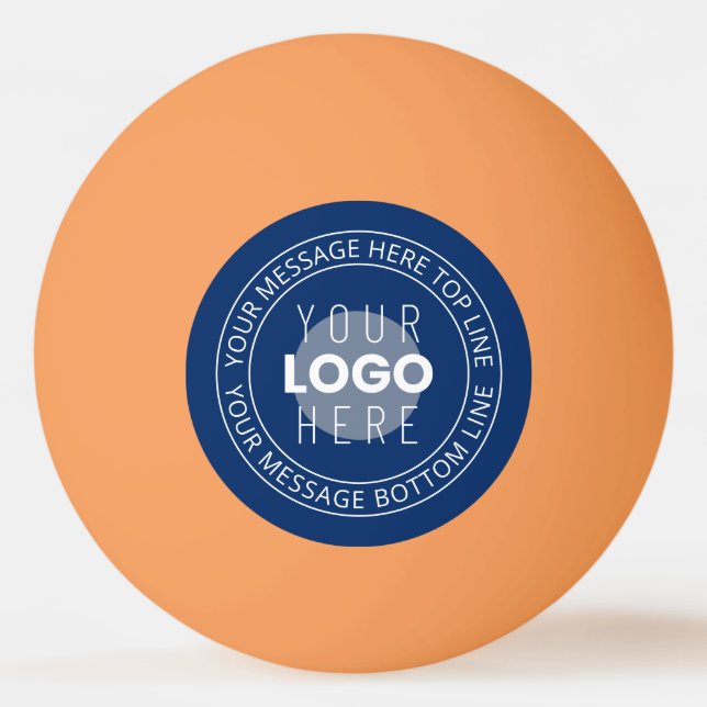 Your Logo & Customisable Circular Text | Navy Blue Ping Pong Ball (Front)