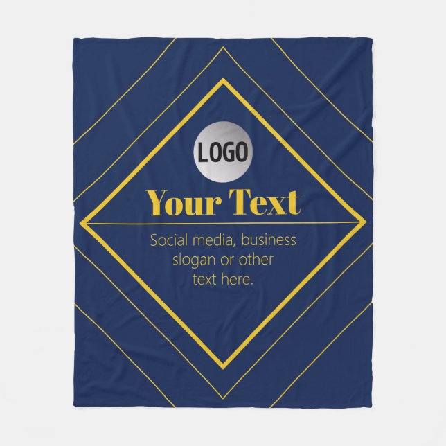 Your Logo & Customisable Design Template Fleece Blanket (Front)