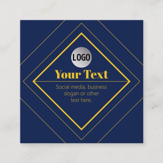 Your Logo & Customisable Design Template Square Business Card (Front)
