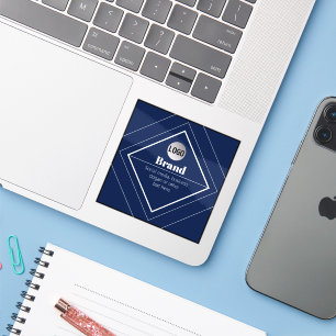 Your Logo & Customisable Modern Design Navy Blue