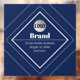 Your Logo & Customisable Modern Design Navy Blue