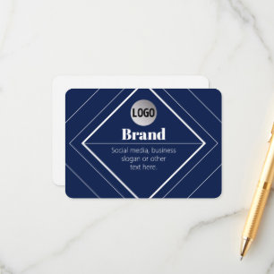 Your Logo & Customisable Modern Design Navy Blue Enclosure Card