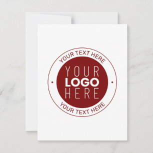 Your Logo & Customisable Text Deep Red/DIY Colou Card