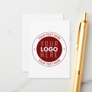 Your Logo & Customisable Text   Deep Red/DIY Colou Enclosure Card