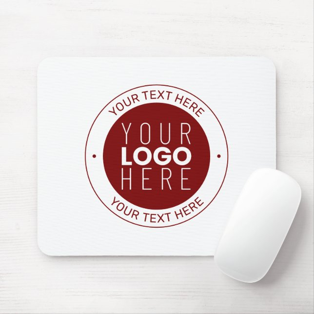 Your Logo & Customisable Text | Deep Red/DIY Colou Mouse Pad (With Mouse)