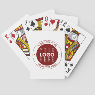 Your Logo & Customisable Text   Deep Red/DIY Colou Playing Cards