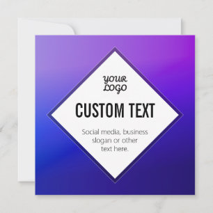 Your Logo & Customisable Text   Purple Ombre Card