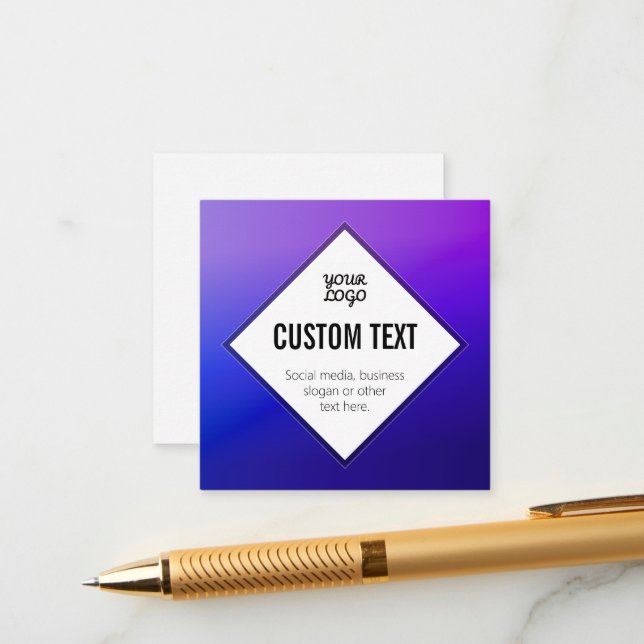 Your Logo & Customisable Text | Purple Ombre Enclosure Card (Front/Back In Situ)