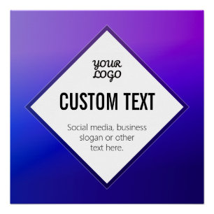 Your Logo & Customisable Text   Purple Ombre Poster