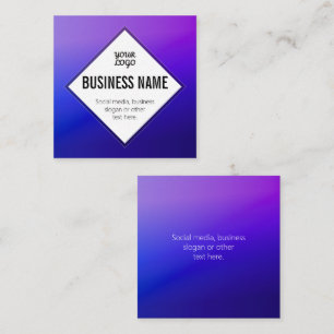 Your Logo & Customisable Text Purple Ombre Square Business Card