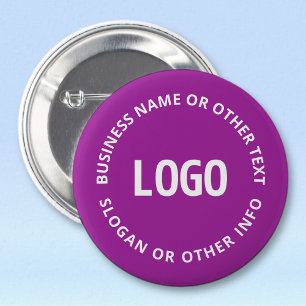 Your Logo & Customisable Text   Purple Violet 6 Cm Round Badge