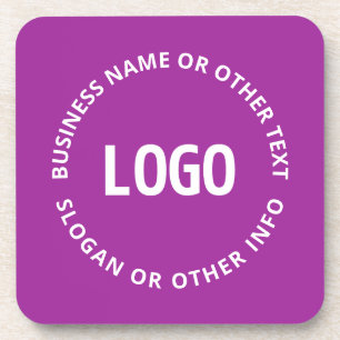 Your Logo & Customisable Text   Purple Violet Coaster